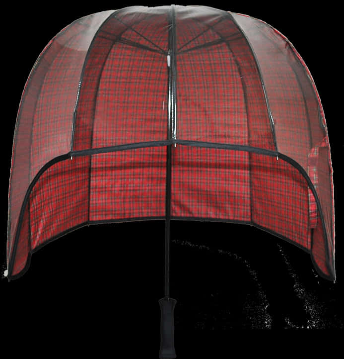 Red Plaid Bubble Umbrella PNG