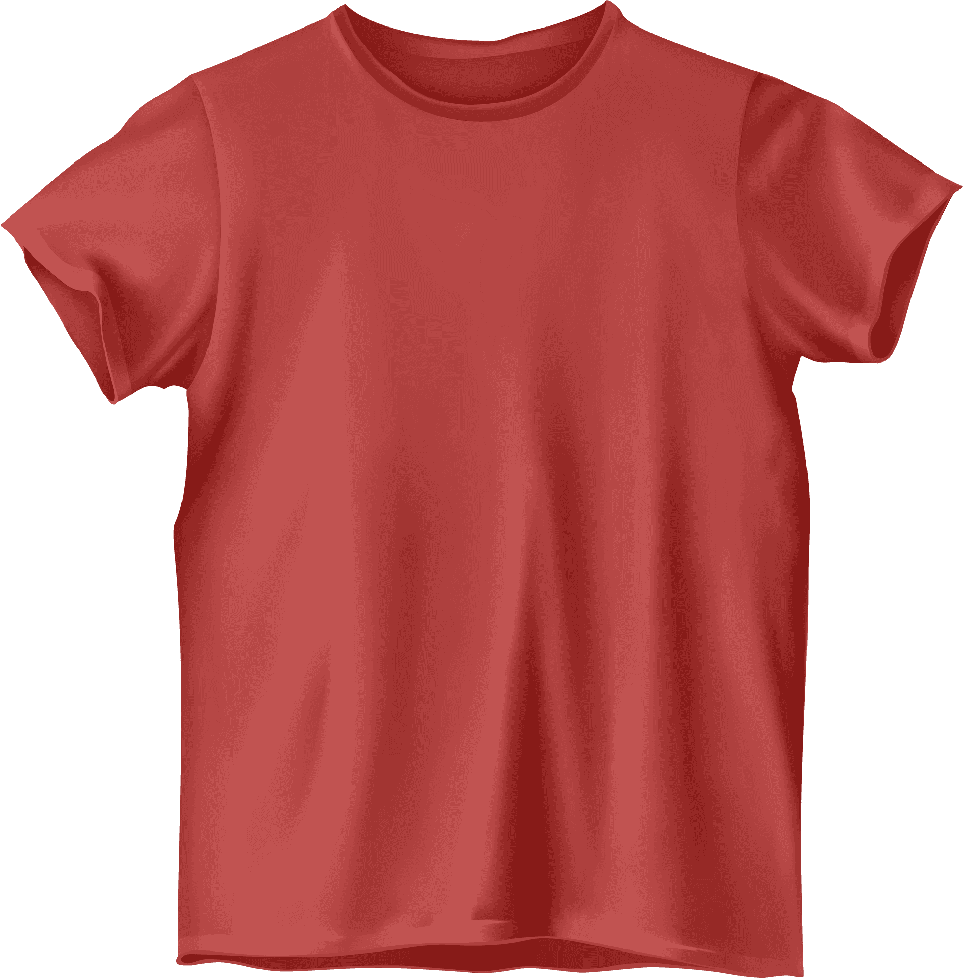 Red Plain T Shirt Mockup PNG