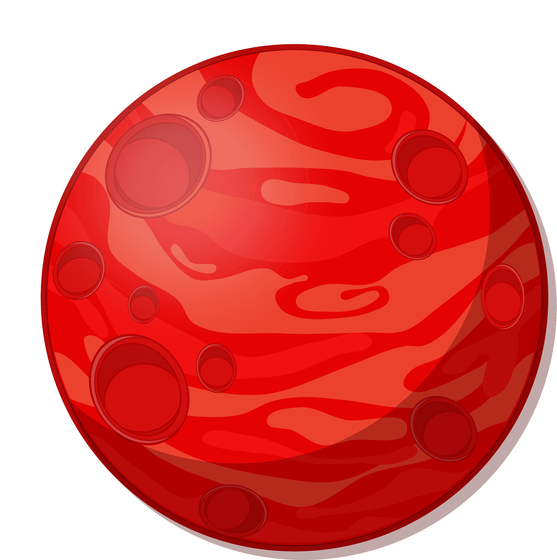 Red Planet Cartoon Illustration PNG