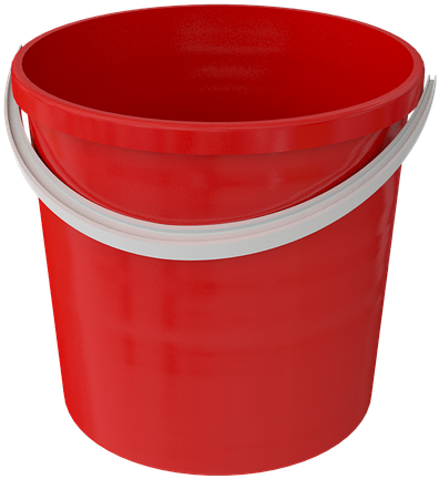 Red Plastic Bucket3 D Render PNG