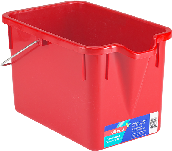 Red Plastic Bucketwith Handle PNG