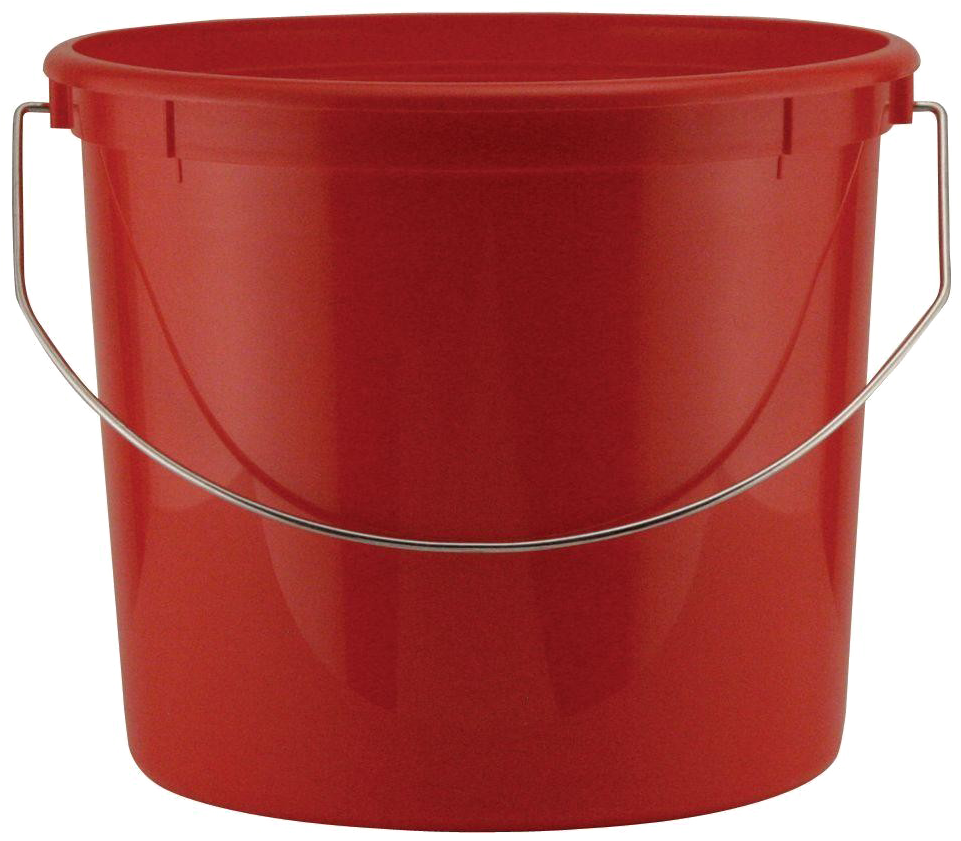 Red Plastic Bucketwith Handle PNG