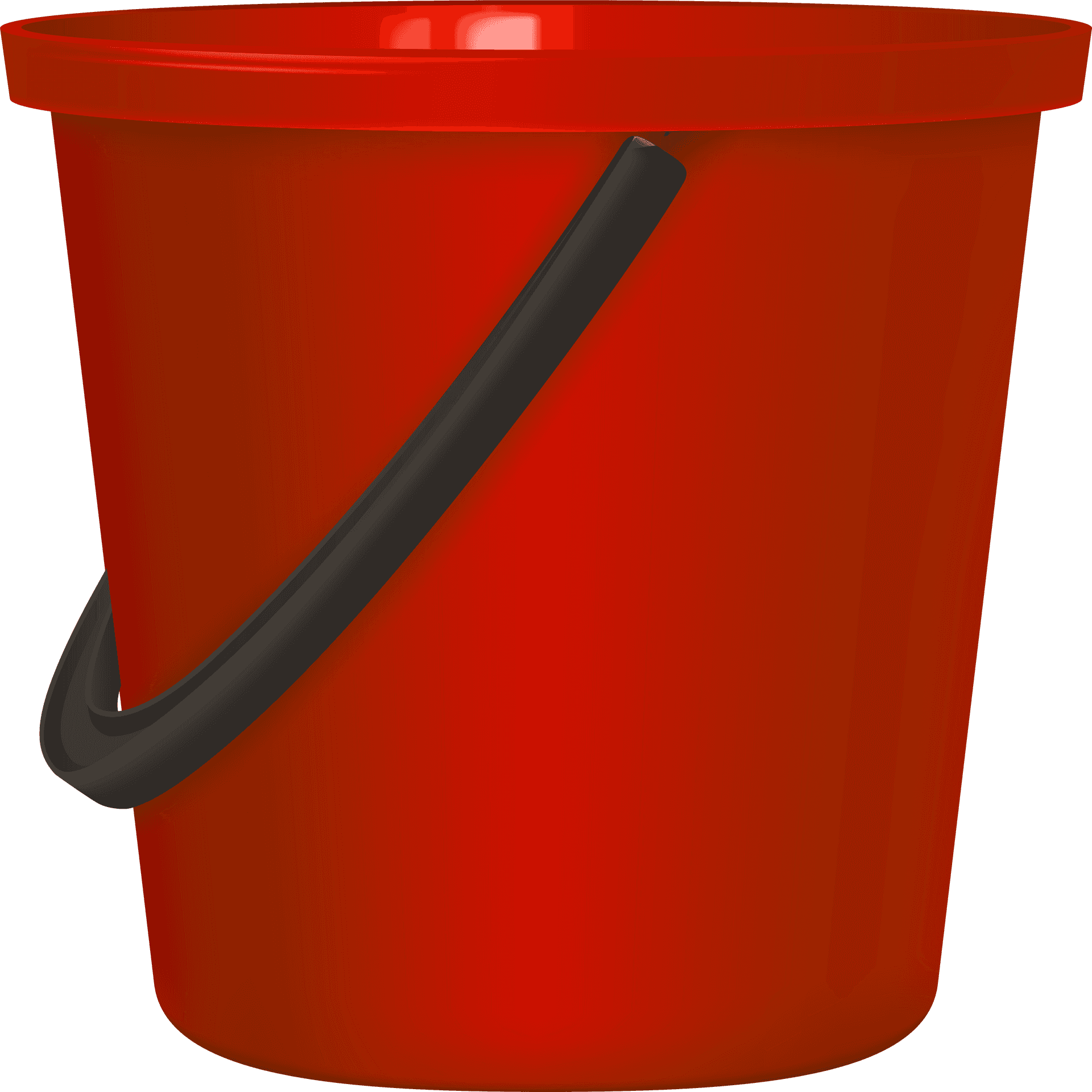 Red Plastic Bucketwith Handle PNG
