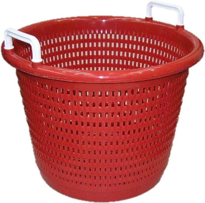 Red Plastic Laundry Basket PNG