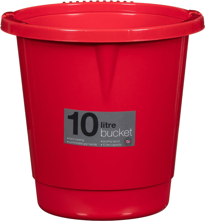 Red Plastic10 L Bucket PNG