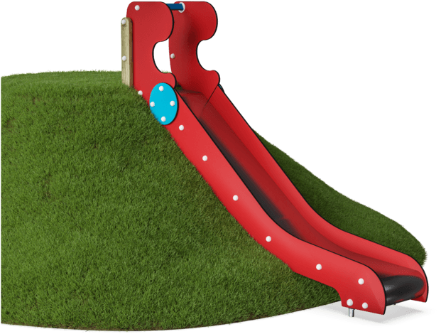 Red Playground Slideon Grass PNG