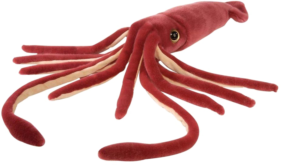 Red Plush Squid Toy PNG