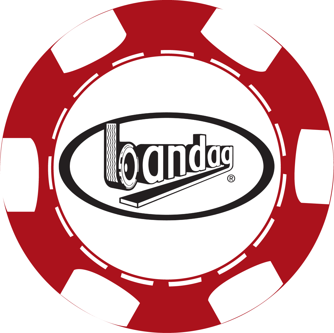 Red Poker Chip Bandag Logo PNG