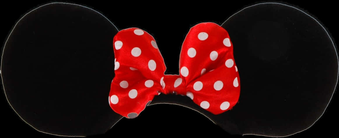 Red Polka Dot Bow Mouse Ears PNG