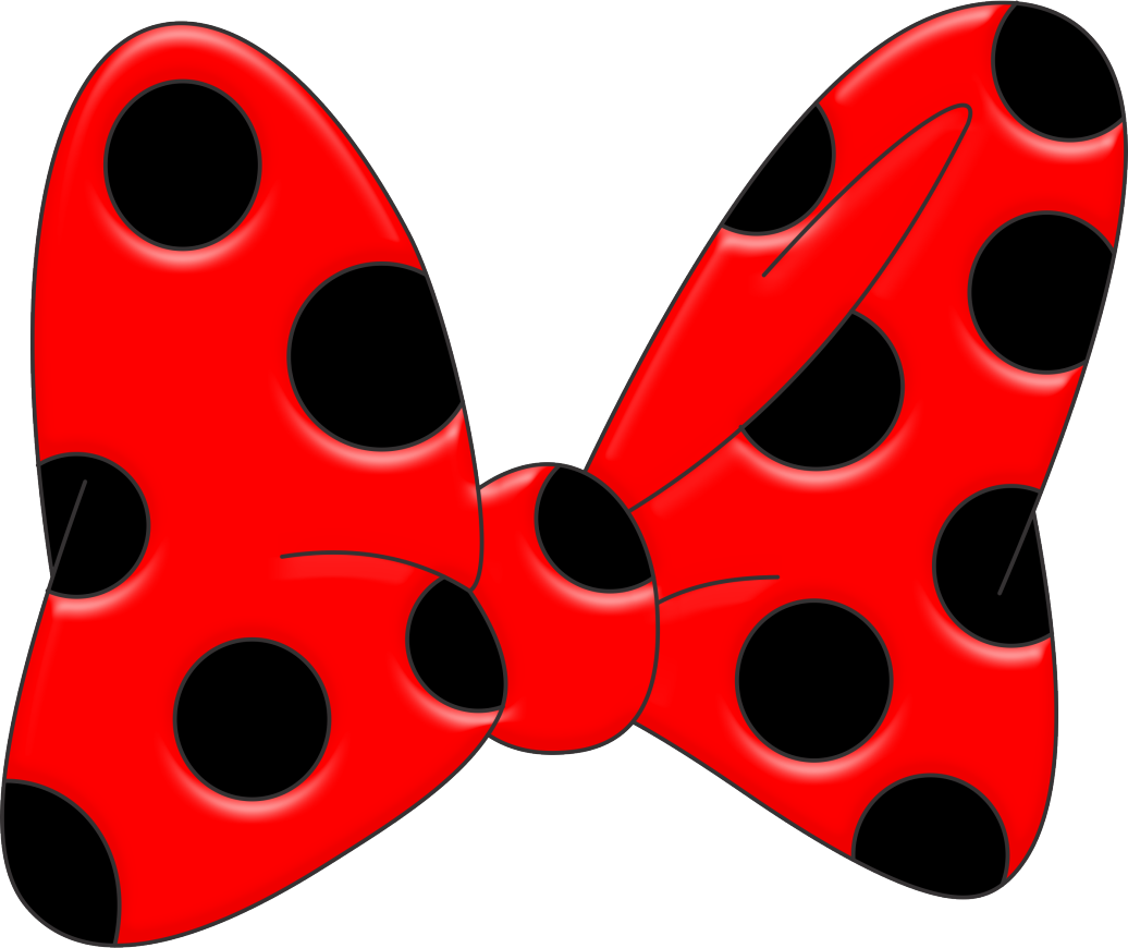 Red Polka Dotted Bow Illustration PNG