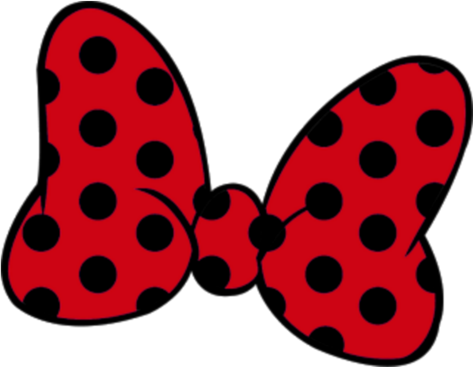 Red Polka Dotted Bow Illustration PNG