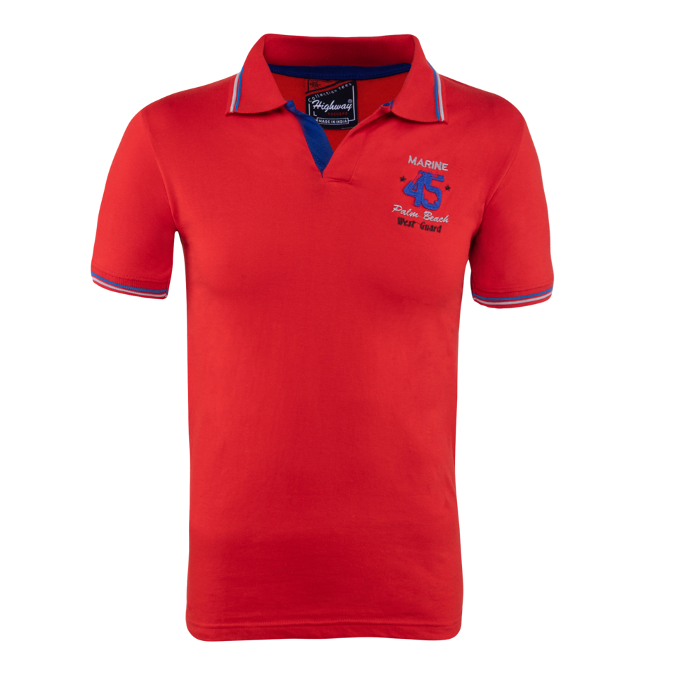 Red Polo Shirt Marine Design PNG