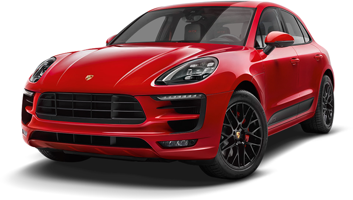 Red Porsche Macan Turbo Side View PNG