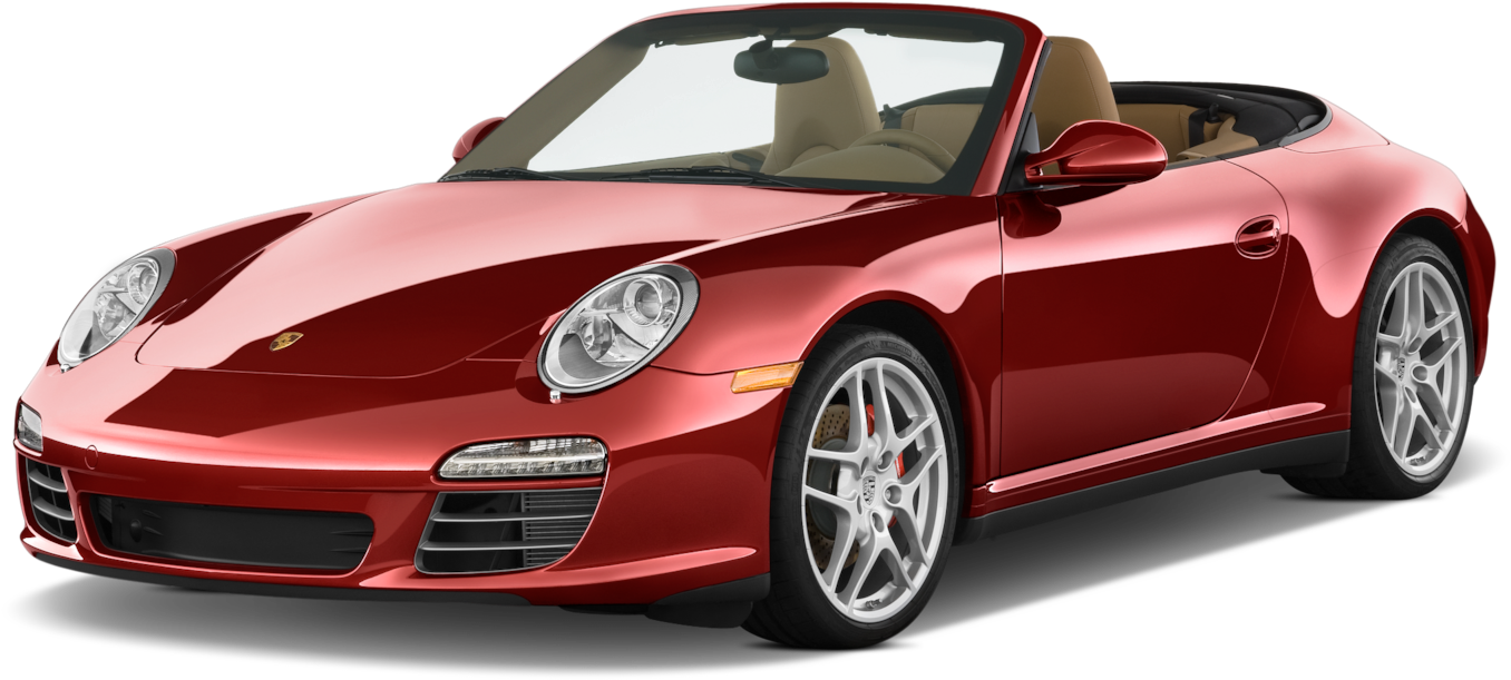 Red Porsche911 Cabriolet Side View PNG