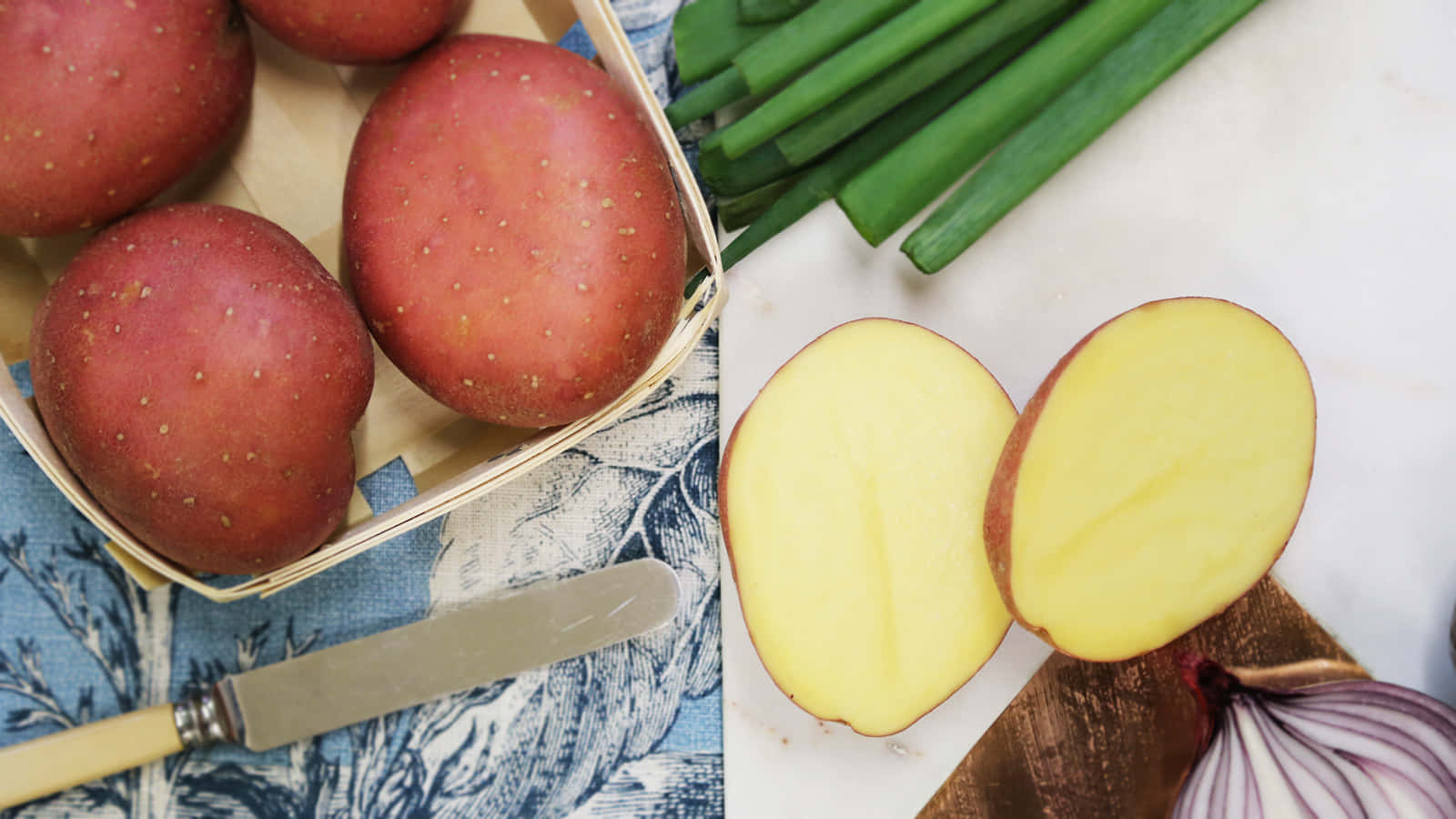 Fresh Red Potatoes on Display Wallpaper