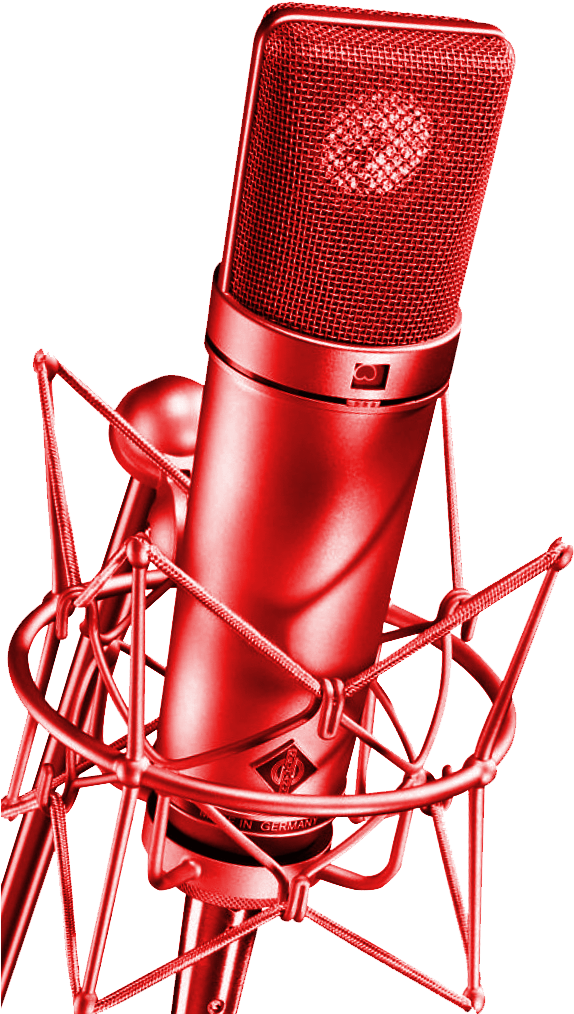 Red Professional Studio Microphone PNG