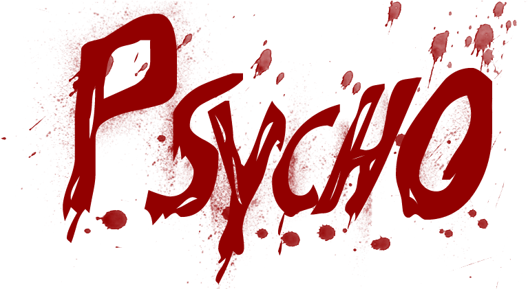 Red Psycho Text Splatter PNG