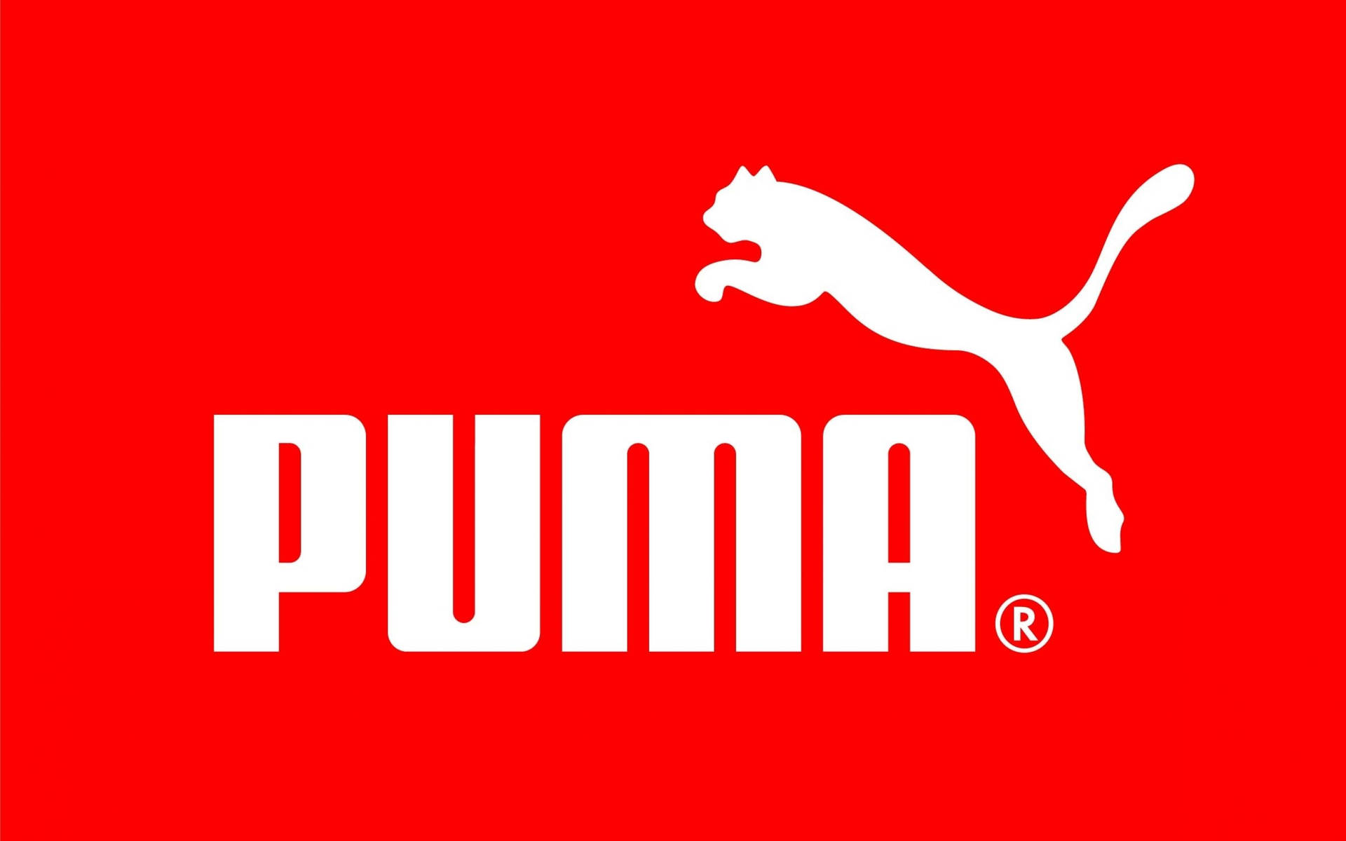 Rød Puma Logo Wallpaper