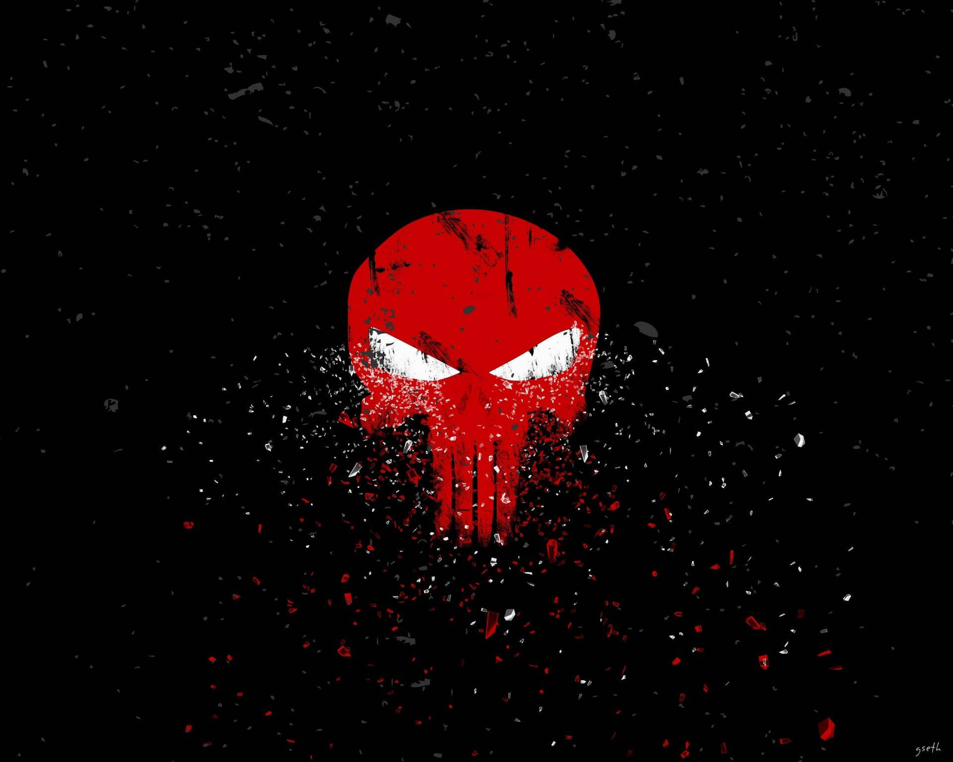 Red Punisher Logo Art Wallpaper