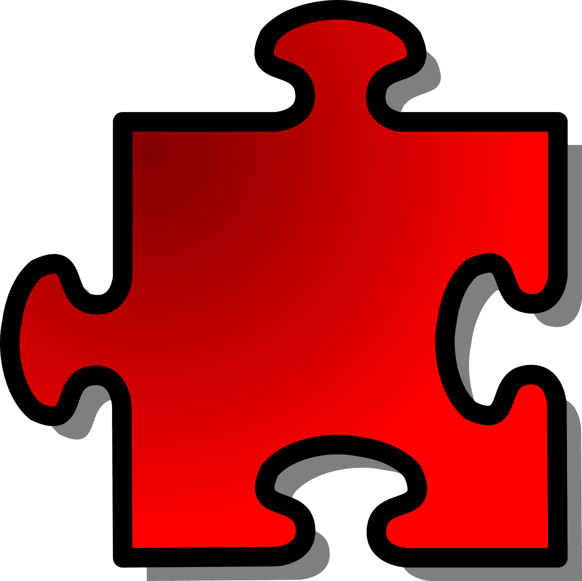 Red Puzzle Piece Graphic PNG