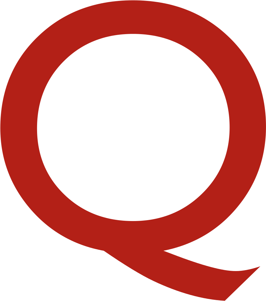 Red Q Logoon Blue Background PNG