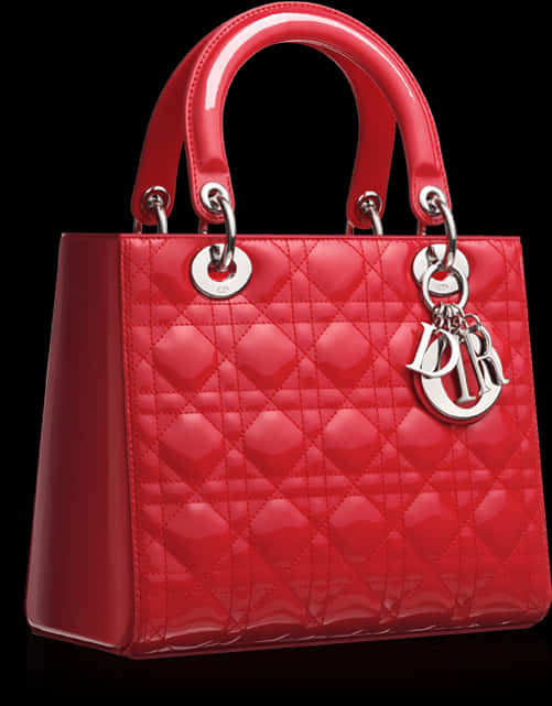 Red Quilted Luxury Handbag PNG