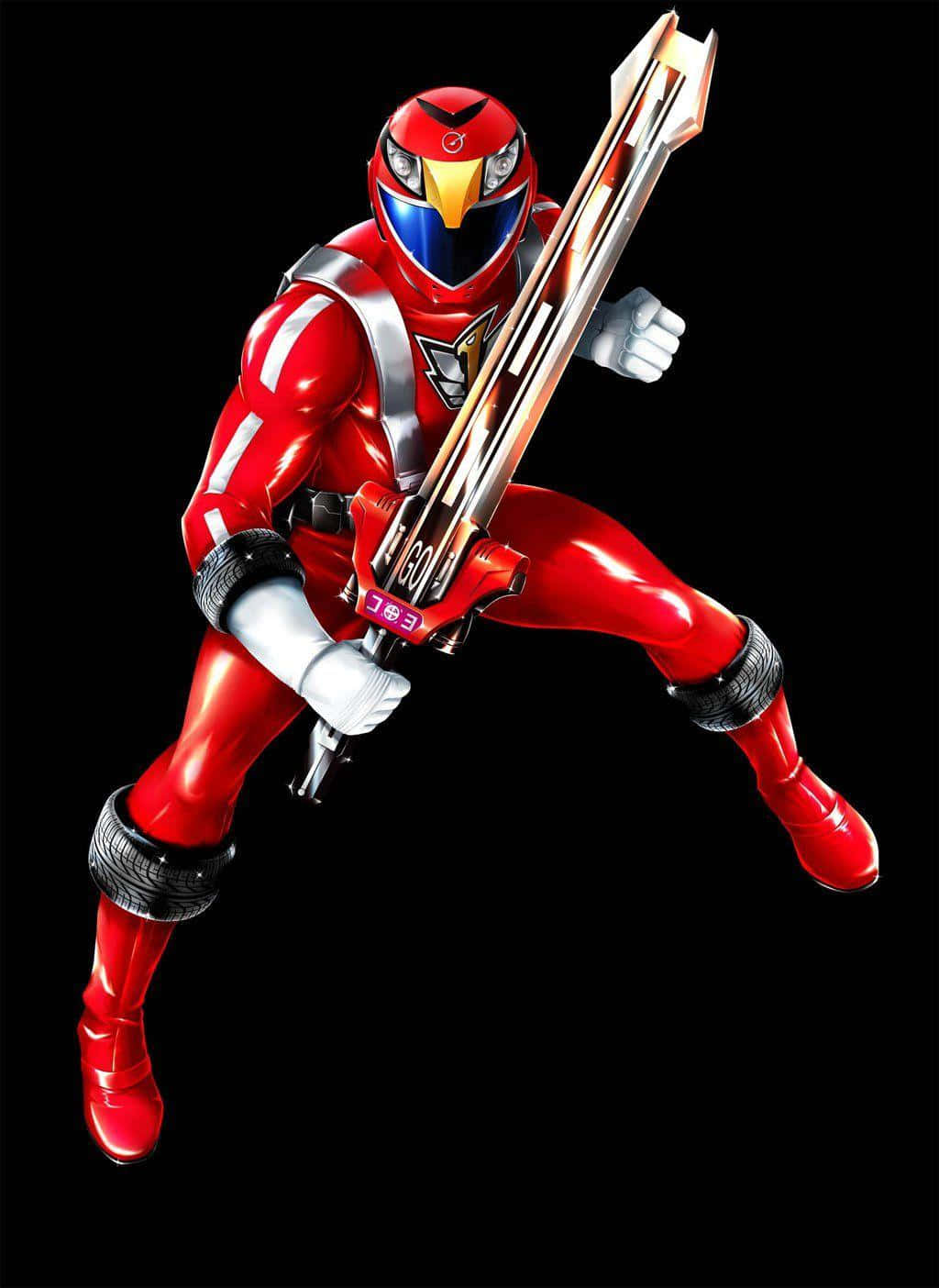 Red Ranger Action Pose Wallpaper