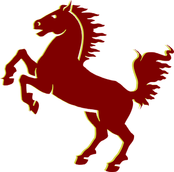 Red Rearing Horse Silhouette PNG