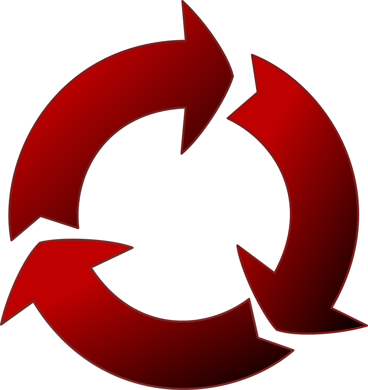 Red Recycle Symbol Vector PNG