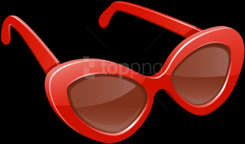 Red Retro Sunglasses Illustration PNG
