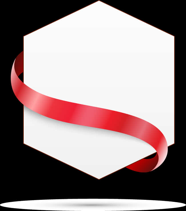 Red Ribbon Blank Tag Design PNG