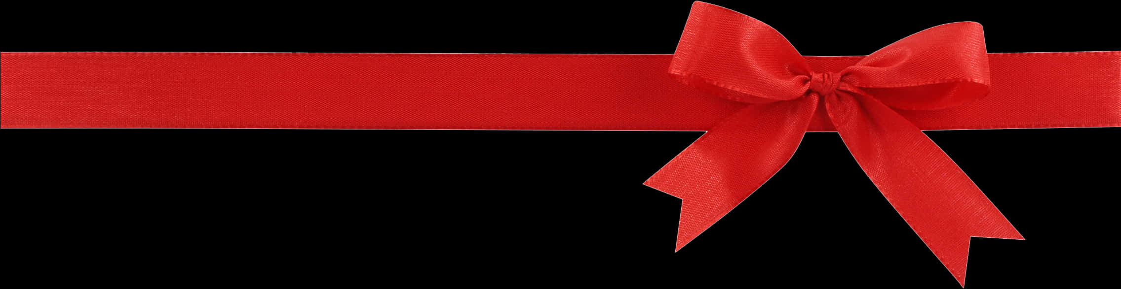 Red Ribbon Bow Black Background PNG