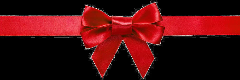 Red Ribbon Bowon Black Background PNG