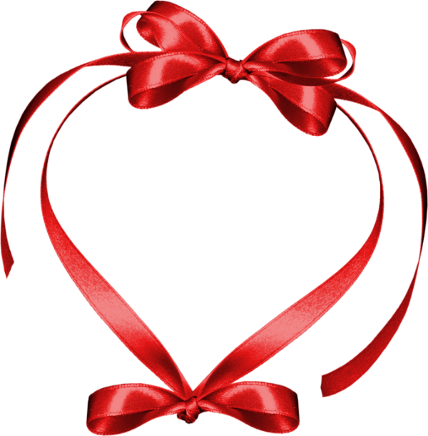 Red Ribbon Heart Shape PNG