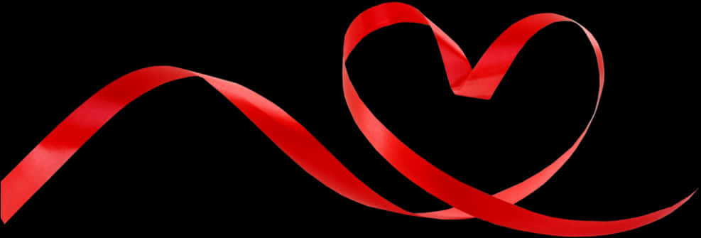 Red Ribbon Heart Shape PNG