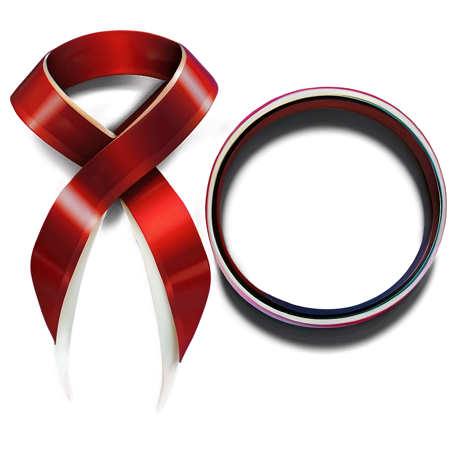 Red Ribbon In Circle Shape Png Bxb4 PNG