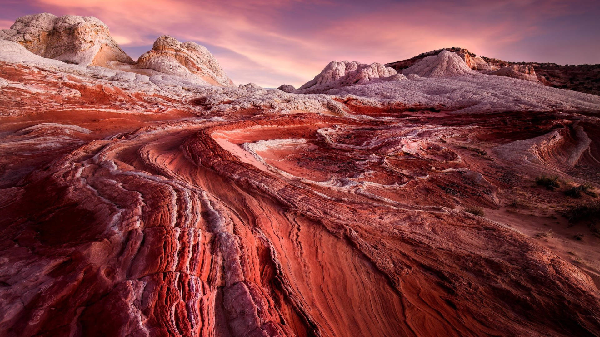 Røde Klippeformationer I Arizona-ørkenen Wallpaper