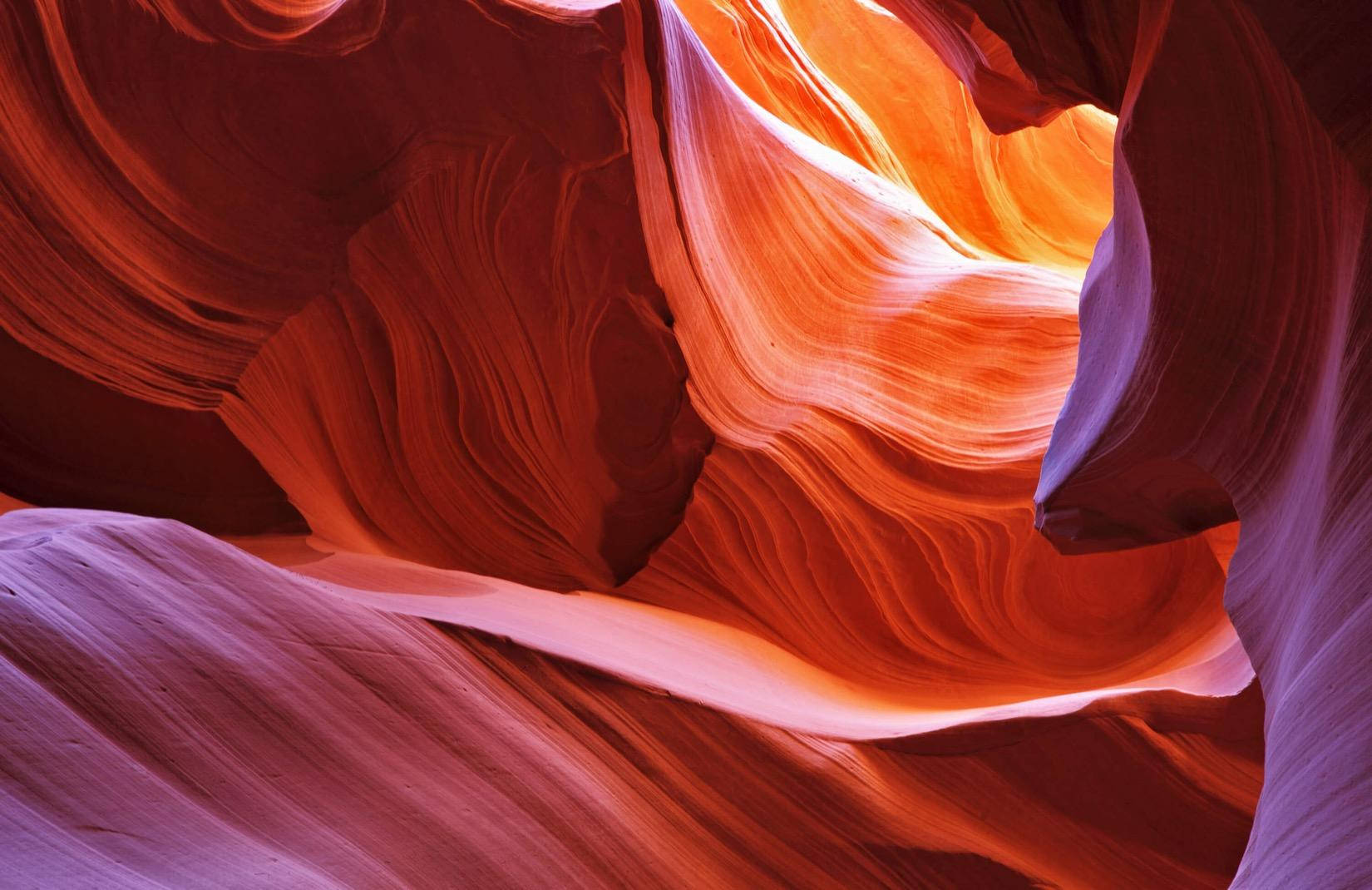 Rödaklippformationer I Lower Antelope Canyon. Wallpaper