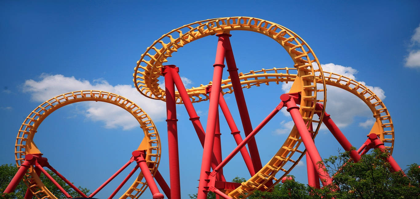 Red Roller Coaster Under The Sky Wallpaper