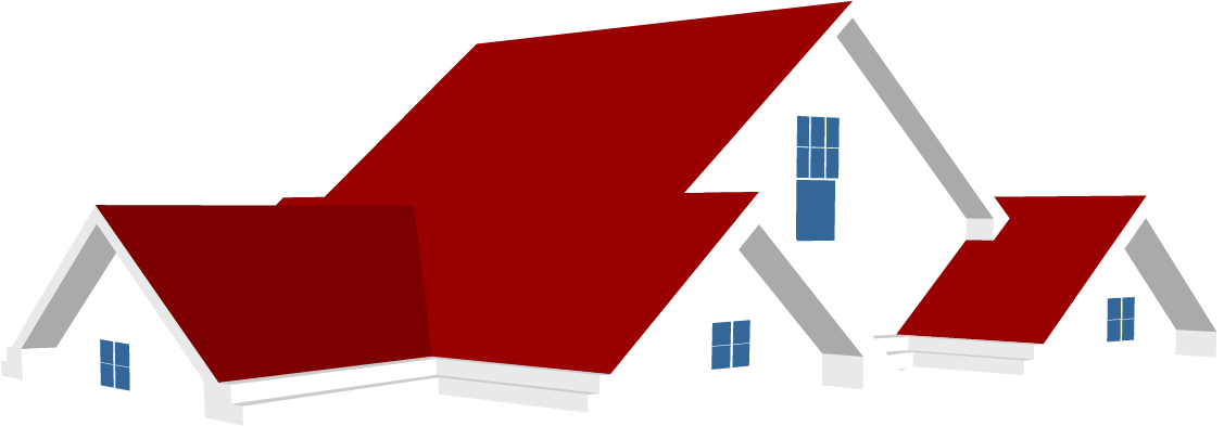 Red Roofed Houses Illustration PNG