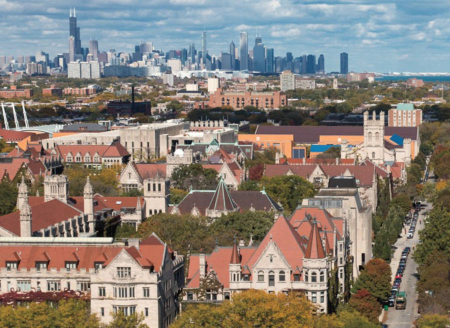 Red Roofed University Of Chicago Wallpaper