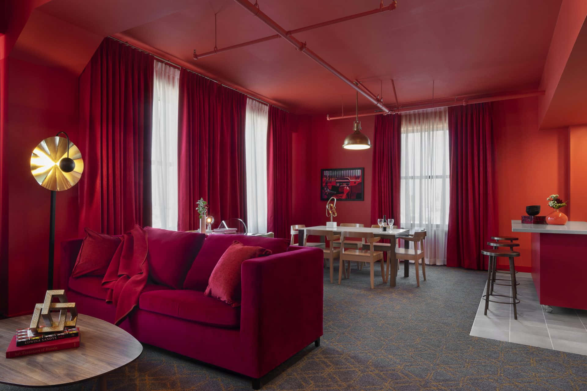 Deep, Mossy Colors in an Elegant Red Room