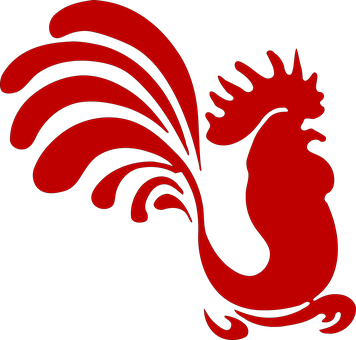 Red Rooster Silhouette Graphic PNG
