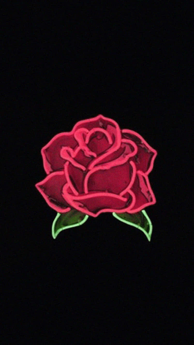 Lassdie Schönheit Mit Der Einzelnen Roten Rosenästhetik Erblühen! Wallpaper