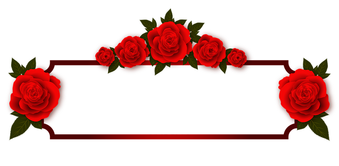 Red Rose Banner Design PNG