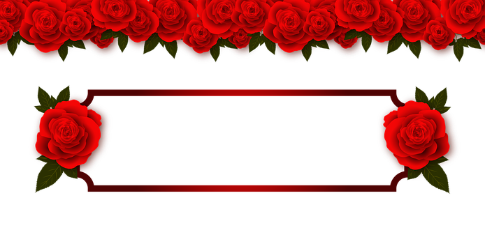 Red Rose Banner Design PNG