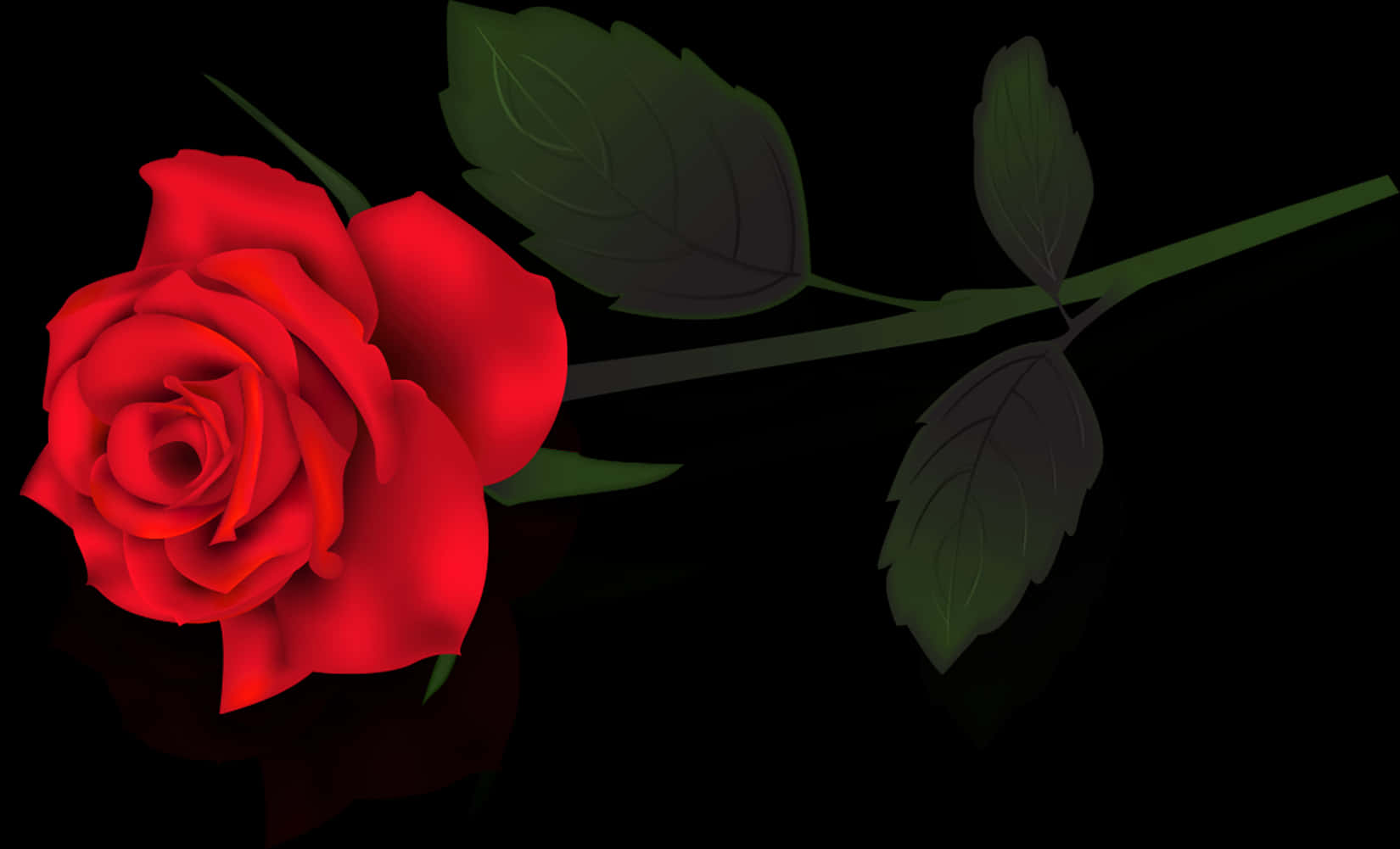 Red Rose Black Background PNG