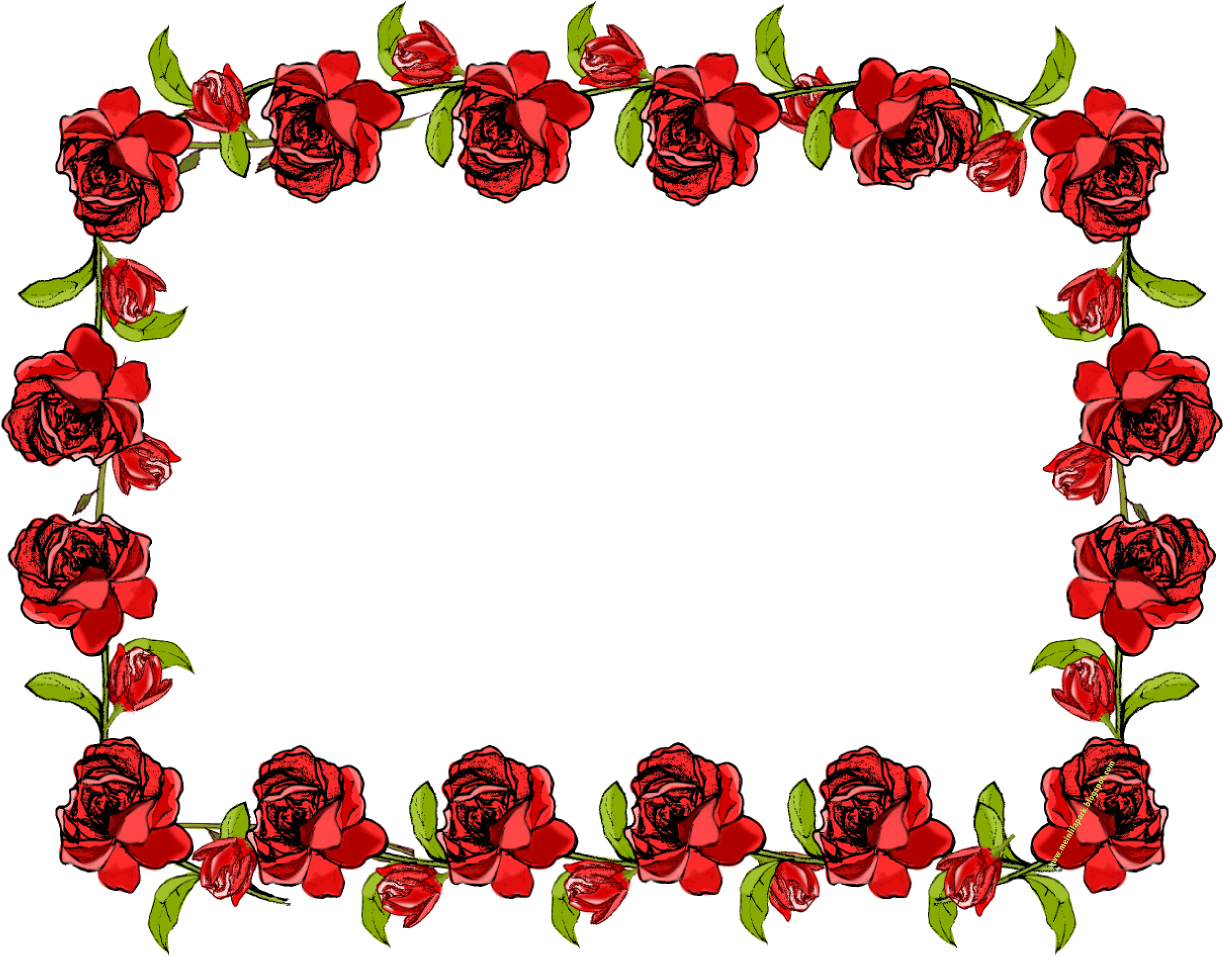 Red Rose Border Frame PNG