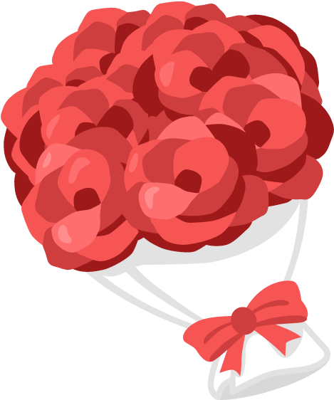 Red Rose Bouquet Vector Illustration PNG