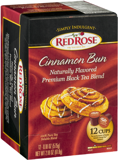 Red Rose Cinnamon Bun Tea Box PNG
